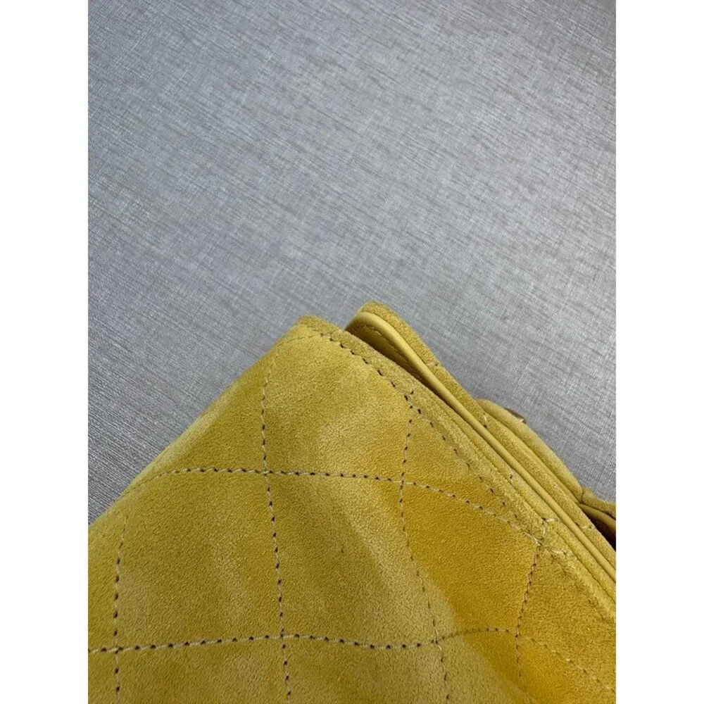 CHANEL Yellow Calfskin Drawstring Bucket Bag Mini GHW